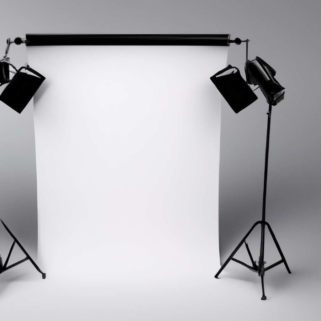 Banner promocional con fondo blanco, luz suave y flare, estudio en Santiago, foto generada